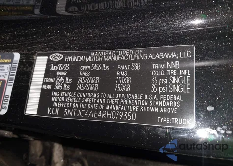 2024 Hyundai Santa Cruz Sel z USA, uszkodzony, nr VIN 5NTJC4AE4RH079350